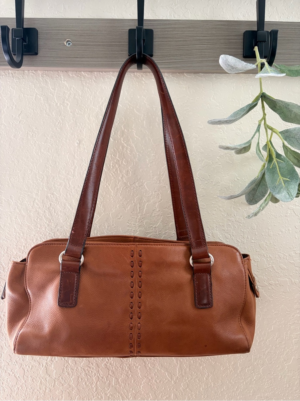 Fossil Brown Leather Shoulder Bag, Vintage Y2K Satchel